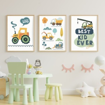 НАБОР ИЗ 3-Х ПОСТЕРОВ 30 Х 40 НАСТЕННЫЕ КАРТИНЫ ДЛЯ ДЕТСКОЙ КОМНАТЫ МАЛЬЧИКА А3