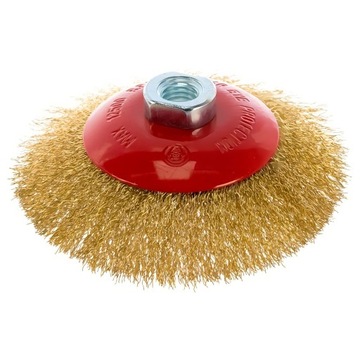 SZCZOTKA TARCZOWA STOŻKOWA MOSIĘŻNA SZLIFIERKĘ 125