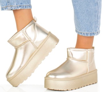 ŚNIEGOWCE ZŁOTE OCIEPLANE BOTKI PLATFORMA 38