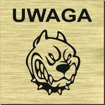 Tabliczka UWAGA PIES / grawer CNC / 20 x 20 cm