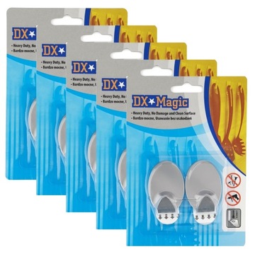 5x Haczyki DX-Magic klejące metalowe okrągłe 2szt.