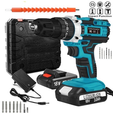 ДРЕЛЬ, ОТВЕРТКА, ДРЕЛЬ, УДАРНАЯ ОТВЕРТКА, АККУМУЛЯТОРНАЯ + 2x18В АККУМУЛЯТОР