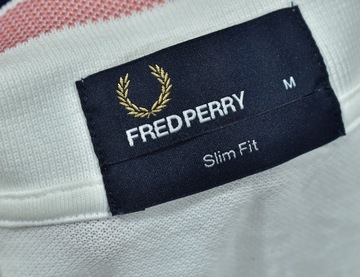 FRED PERRY Biała Koszulka Polo Slim Fit Męska / M