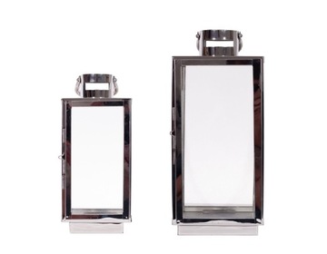 ХРОМНЫЕ ГЛАМУРНЫЕ ФОНАРИ 30+42 + СВЕЧИ СВЕТОДИОДНЫЕ