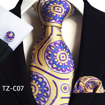 GARNITUR KRAWAT POSZETKA SPINKI DO MANKIETÓW ŚLUB W STYLU VINTAGE