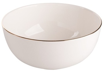 PORCELANA MARIAPAULA DUŻA SALATERKA MISKA DO SAŁATY ECRU ZŁOTA KREMOWA 25cm