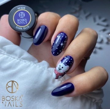 Гибридный лак Boska Nails Divine Dark Blue 305 6 мл Deep Navy Blue