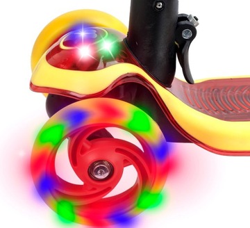 HULAJNOGA TRÓJKOŁOWA Koła ze Światłem LED Dzieci ZABAWA na DŁUGIE GODZINY