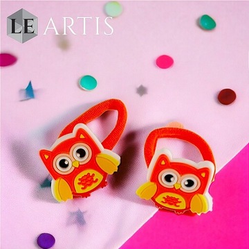 SOWA Gumki dla dzieci Metalowe z gumową ozdobą