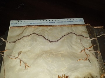 OBL 11 Штора с вышивкой бежевого цвета, высота 280 см.