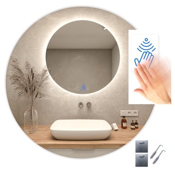 LUSTRO LED COB 480/1m fi 70 cm OKRĄGŁE NA RUCH Z WŁĄCZNIKIEM SENSORYCZNYM