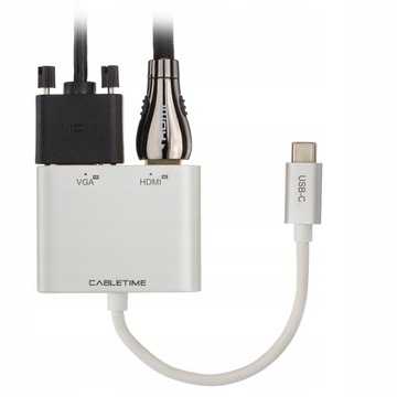 AUDA Adapter konwerter kabel USB-C 3.1 do HDMI VGA