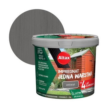 ALTAX IMPREGNAT DO DREWNA 4,5L ANTRACYT