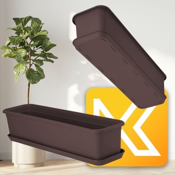 БАЛКОННЫЙ ЯЩИК, ЦВЕТОЧНЫЙ ГОРШОК 60см + ПОДСТАВКА