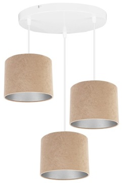 LAMPA WISZĄCA ŻYRANDOL SUFITOWA CHROM ABAŻUR WELUR