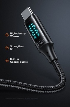 КАБЕЛЬ MCDODO С ДИСПЛЕЕМ USB-C БЫСТРАЯ ЗАРЯДКА USB TYPE C 5A 100W 1M