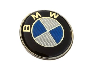 BMW LOGO EMBLEMAT ZNACZEK 82MM CARBON BLUE