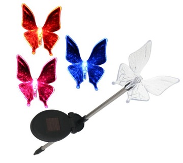 LAMPA LAMPKA SOLARNA LED WBIJANA MULTIKOLR RGB MOTYL