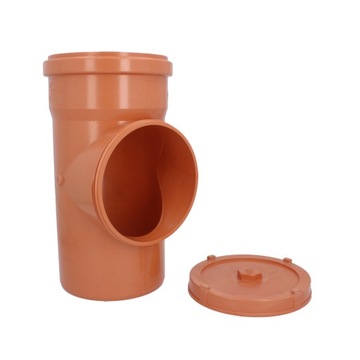 ОЧИСТИТЕЛЬ ЖЕЛОБА Ревизия водосточной трубы 160 мм ЗАГЛУШКА Оранжевая