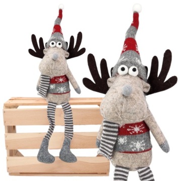 SKRZAT RENIFER ŚWIĄTECZNY Z WISZĄCYMI NOGAMI 40 CM