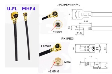 Пигтейл uFL IPEX IPX - SMA-RP розетка 1,13мм 20см