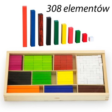 KLOCKI CUISENAIRE'A MONTESSORI NAUKA LICZENIA PATYCZKI MATEMATYCZNE VIGA