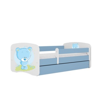 Ліжко babydream сині синій ведмедик без шухляди матрац латексний 160/80