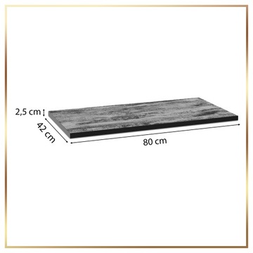 Стоячий шкаф для ванной комнаты, 80 Mea, столешница из золотого дуба, бетонный умывальник, черный