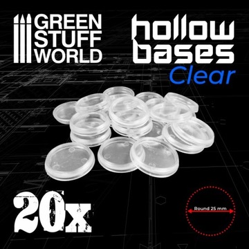 Hollow Plastic Bases Transparent podstawki 25mm