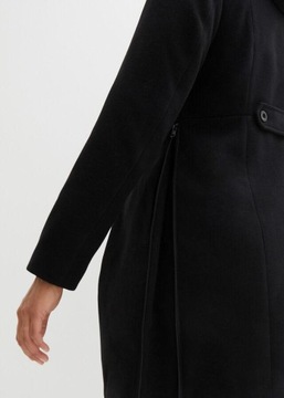 BONPRIX CZARNY PŁASZCZ CIĄŻOWY __48