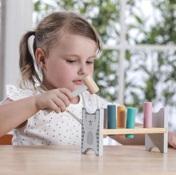 ДЕРЕВЯННОЕ ВЕДРО ДЫРОЧНЫЙ МОЛОТОК МЕДВЕДЬ МОНТЕССОРИ ВИГА ПОЛЯРБ