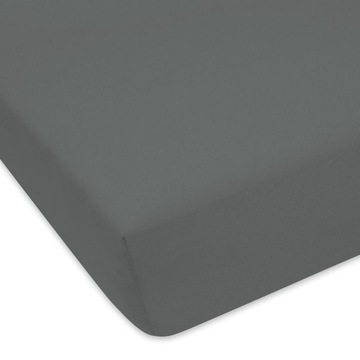 Prześcieradło jersey ciemne szare z gumką 180x200