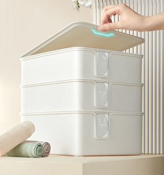 КОРОБКА-КОНТЕЙНЕР ДЛЯ ОДЕЖДЫ НОСКИ ТРУСЫ Бюстгальтер БЕЛЫЙ НАБОР 3 ШТ.