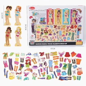 МАГНИТНАЯ ИГРА-ПАЗЛ-ОДЕВАЛКА ДЕРЕВЯННЫЕ ПАЗЛЫ МОНТЕССОРИ МАГНИТЫ