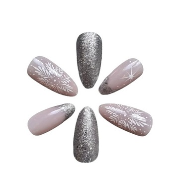 ИСКУССТВЕННЫЕ НОГТИ, РОЖДЕСТВЕНСКИЕ ЗИМНИЕ ТИПЫ, 24 ШТ.