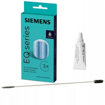 Siemens Tabletki odkamieniające TZ80002 + Smar Philips Saeco 5g + Wycior