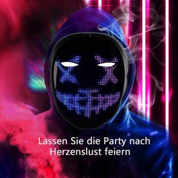Светодиодная маска с полноцветным дисплеем Bluetooth,