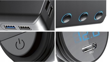 МОЩНЫЙ автомобильный разветвитель прикуривателя 12-24 В 4xUSB 120 Вт
