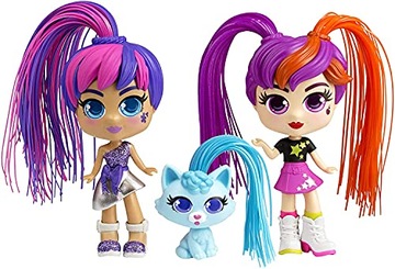 Curli Girls 82080 Doll and Pet Twinset, Mixed Colours