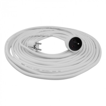 Przedłużacz sieciowy 230V 10m 1 gniazdo biały 3x1,5mm