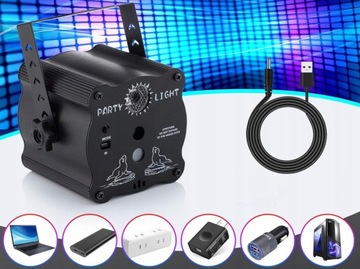 DJ DISCO STAGE СВЕТОВЫЕ СВЕТИЛЬНИКИ, ЗВУКОВАЯ АКТИВАЦИЯ RGB ЛАЗЕРНЫЙ СВЕТ