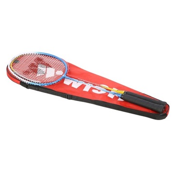 WISH Набор из 2 ракеток в футляре + 6 перьевых воланов для бадминтона