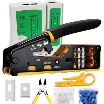 Zaciskarka do kabli sieciowych Ethernet do wtyczek 8P 6P RJ45