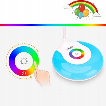 LAMPKA BIURKOWA RGB DOTYKOWA LED NA BIURKO SZKOLNA 3W 16 DIOD USB 265 BARW