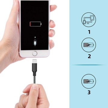 Кабель быстрой зарядки USB-Lightning длиной 2 м.