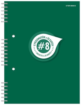 KOŁOZESZYT TOP 2000 STUDENT BOOK B5/160K KRATKA 8 przedmiotów
