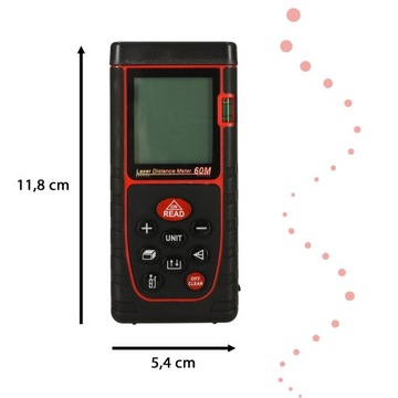 Dalmierz odległości laserowy cyfrowy wodoodporny IP54 3mm/60m pokrowiec zas