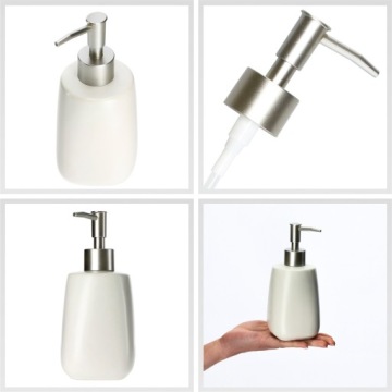 BATHROOM SET Набор для ванной комнаты дозатор для мыла щетка кружка белый 3 в 1