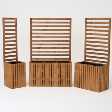 Большой высокий садовый горшок с пластиковой вставкой 3x18L Терраса садовый балкон