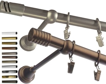 Karnisz metalowy fi 19 pojedyńczy 210 cm